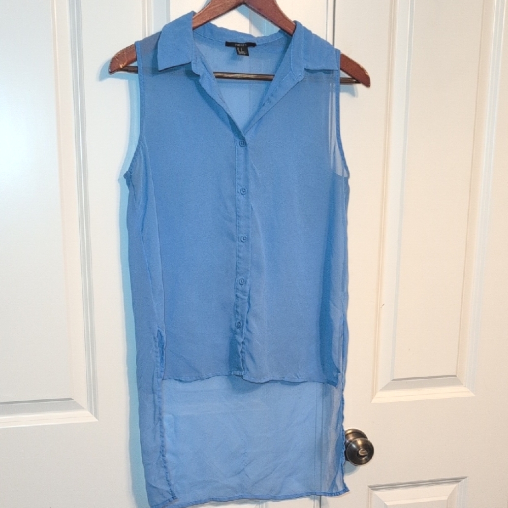 Forever 21 Sleeveless Blue Blouse
